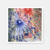 7月4日、1番素晴らし目絵画の スタンダードカクテルナプキン (正面)