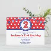 7月4日 2歳の誕生日パーティー招待状 招待状 (スタンド正面)