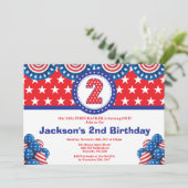 7月4日 2歳の誕生日パーティー招待状 招待状 (スタンド正面)