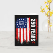 7月4日 250周年 1776-2026 アメリカ建国250周年 イーグル USA カード (黄色い花)