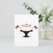 7月4日/4日お誕生日ケーキはがき ポストカード (スタンド正面)