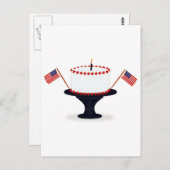 7月4日/4日お誕生日ケーキはがき ポストカード (正面/裏面)