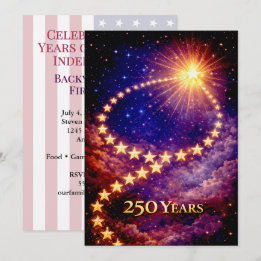 7月4日 50の星 250年 USA バーベキュー・パーティー 招待状