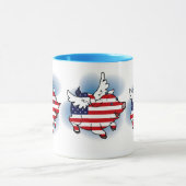 7月4日～7月4日飛んでいる愛国豚 マグカップ (中央)