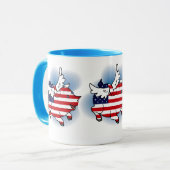 7月4日～7月4日飛んでいる愛国豚 マグカップ (正面左)