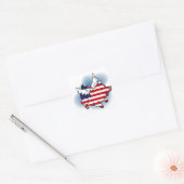 7月4日~7月4日Patriotic 飛んでいる Pig Stickers スクエアシール (封筒)