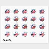 7月4日～7月4日Patriotic 飛んでいる Pig Stickers ラウンドシール (シート)