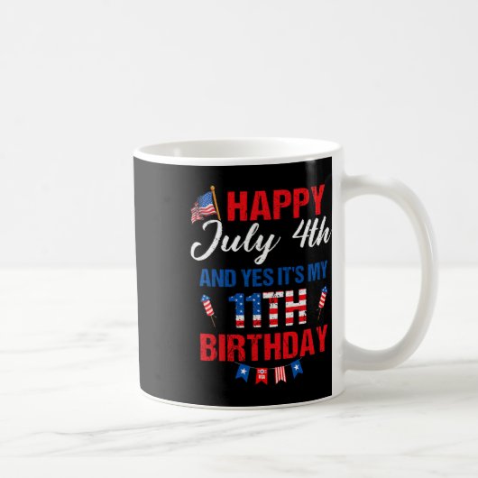 7月4日&Yes私の11誕生日11年 コーヒーマグカップ (右)