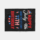 7月4日&amp;Yes私の11誕生日11年 フリースブランケット (正面(横))