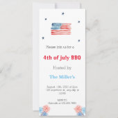 7月4日 BBQパーティーの電話での招待状 招待状 (正面)