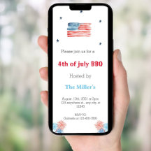 7月4日 BBQパーティーの電話での招待状