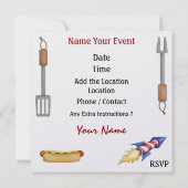 7月4日 – BBQ調理師アウト！SRF 招待状 (裏面)