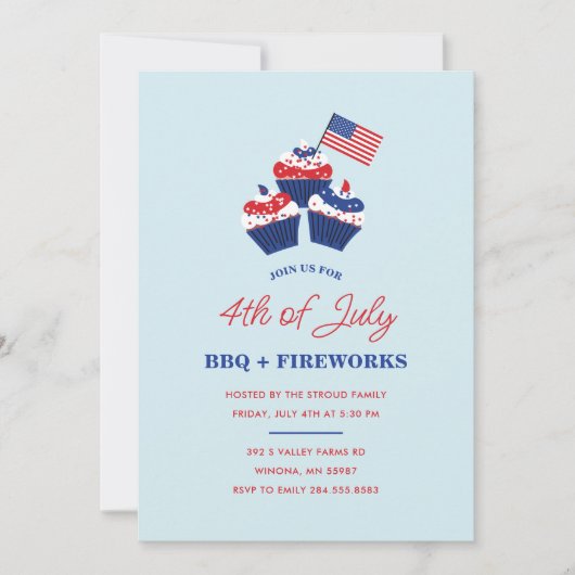 7月4日 BBQ & 花火祭り 招待状 (正面)