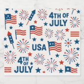 7月4日🇺🇸 | Food & Drinkラベルと花火 スパークリングワインラベル (シングルラベル)