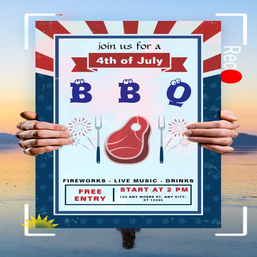 7月4日 – Happy Independence - BBQパーティー 招待状