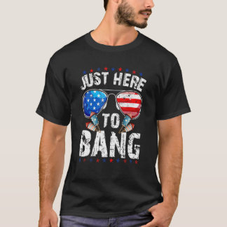 7月4日Bang Usa Flag Sunglasに来たばかりだ Tシャツ