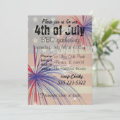 7月4日BBQおめでとう|ヴィンテージスタイル 招待状 (スタンド正面)