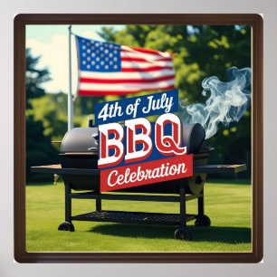 7月4日BBQお祝い ポスター