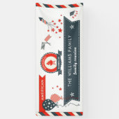 7月4日BBQの愛国心が強いアメリカの花火 横断幕 (縦)