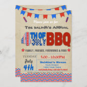 7月4日BBQの招待状 招待状 (正面/裏面)
