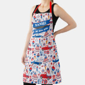 7月4日BBQアメリカーナオールオーバープリントエプロン エプロン (インサイチュ)