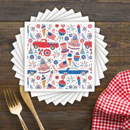 7月4日BBQアメリカ スタンダードカクテルナプキン