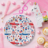 7月4日BBQアメリカ ペーパープレート (パーティー)