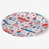 7月4日BBQアメリカ ペーパープレート (アングル)