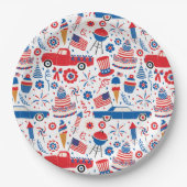 7月4日BBQアメリカ ペーパープレート (正面)