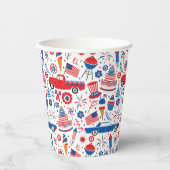 7月4日BBQアメリカ 紙コップ (正面)