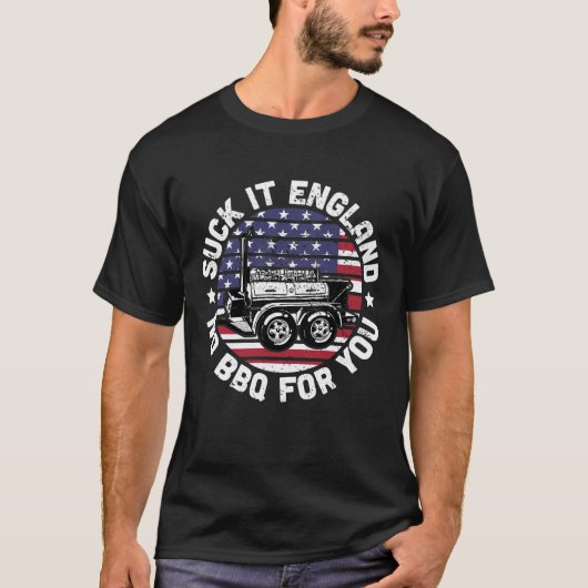 7月4日BBQオフセットスモーカーピット – 吸  it Englan Tシャツ (正面)