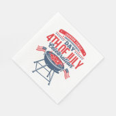 7月4日BBQグリルファミリーパーソナライズされた懇親会 スタンダードランチョンナプキン (角)