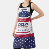 7月4日bbqグリルマスター赤と青バーベキュー エプロン (インサイチュ)