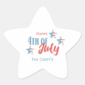 7月4日BBQスターステッカー 星シール (正面)