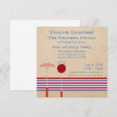 7月4日BBQストライプのグリリング招待状 招待状 (正面/裏面)