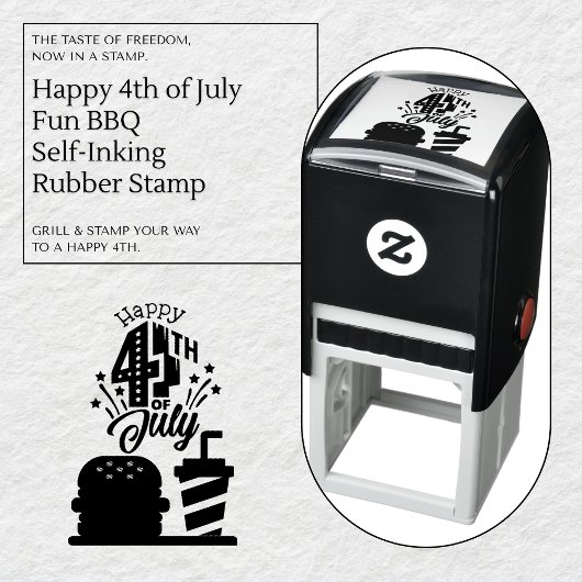 7月4日BBQセルフインキングゴム印 セルフインキングスタンプ