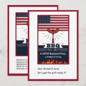 7月4日bbqバックヤードパーティー 招待状 (正面/裏面)