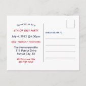 7月4日BBQパーティの招待状 インビテーションポストカード (裏面)