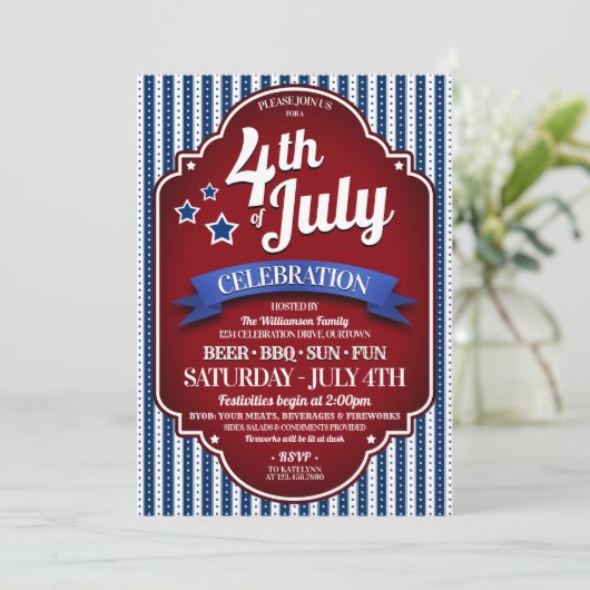 7月4日BBQパーティの招待状 招待状 (スタンド正面)
