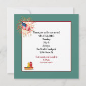 7月4日BBQパーティーグリルと花火 招待状 (裏面)