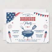 7月4日BBQパーティー招待状 招待状 (正面)