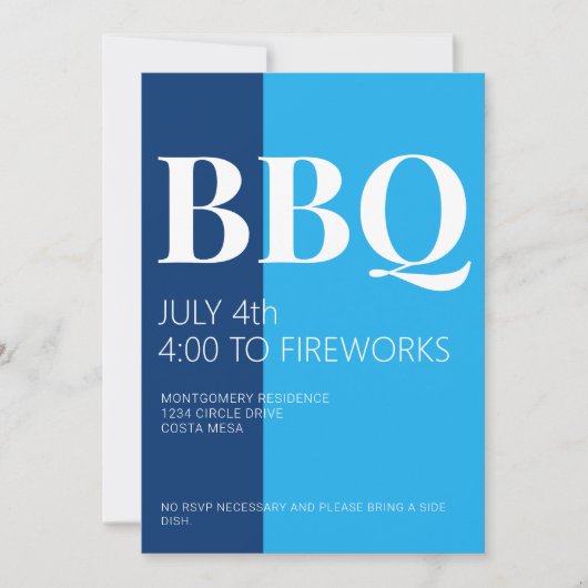 7月4日BBQパーティー招待状 招待状 (正面)