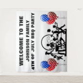 7月4日BBQパーティー歓迎 タペストリー (正面)