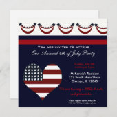 7月4日BBQパーティー 招待状 (正面/裏面)