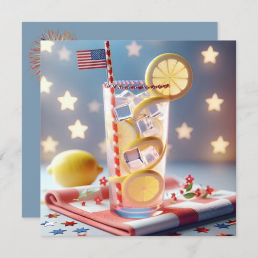 7月4日BBQパーティー 招待状 (正面/裏面)