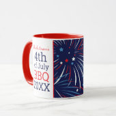 7月4日BBQファミリーパーソナライズされたギャザリング マグカップ (正面左)