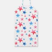 7月4日bbq愛国的な水の色の星 ギフトタグ (裏面)