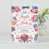 7月4日BBQ招待状テンプレート4日 招待状 (スタンド正面)