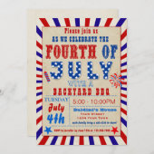 7月4日BBQ招待状 招待状 (正面/裏面)