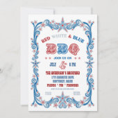 7月4日BBQ招待状 招待状 (正面)